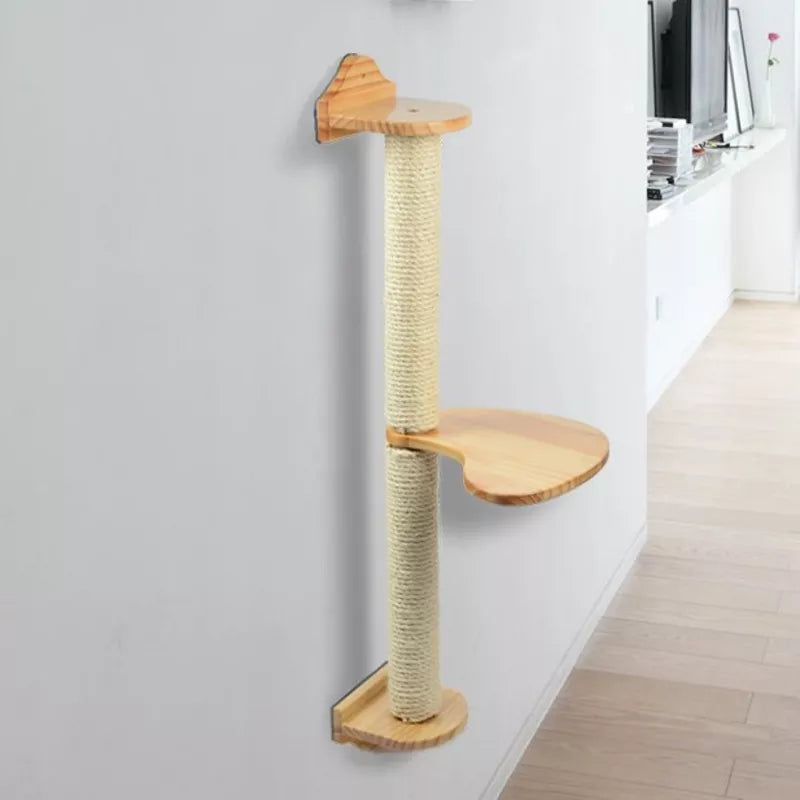 Arbre à chat Mural avec griffoir en sisal