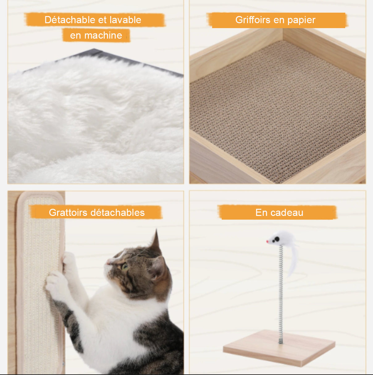 Meuble Arbre à Chat en Bois