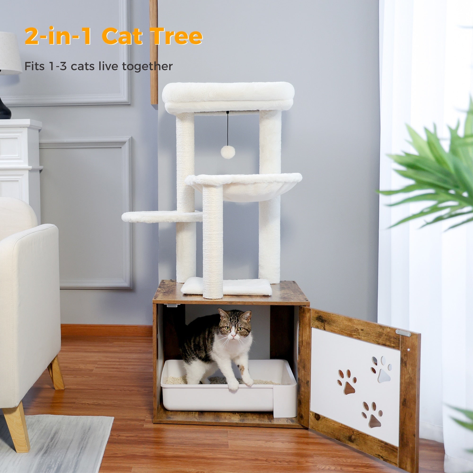 Arbre à chat en bois - Mon repos