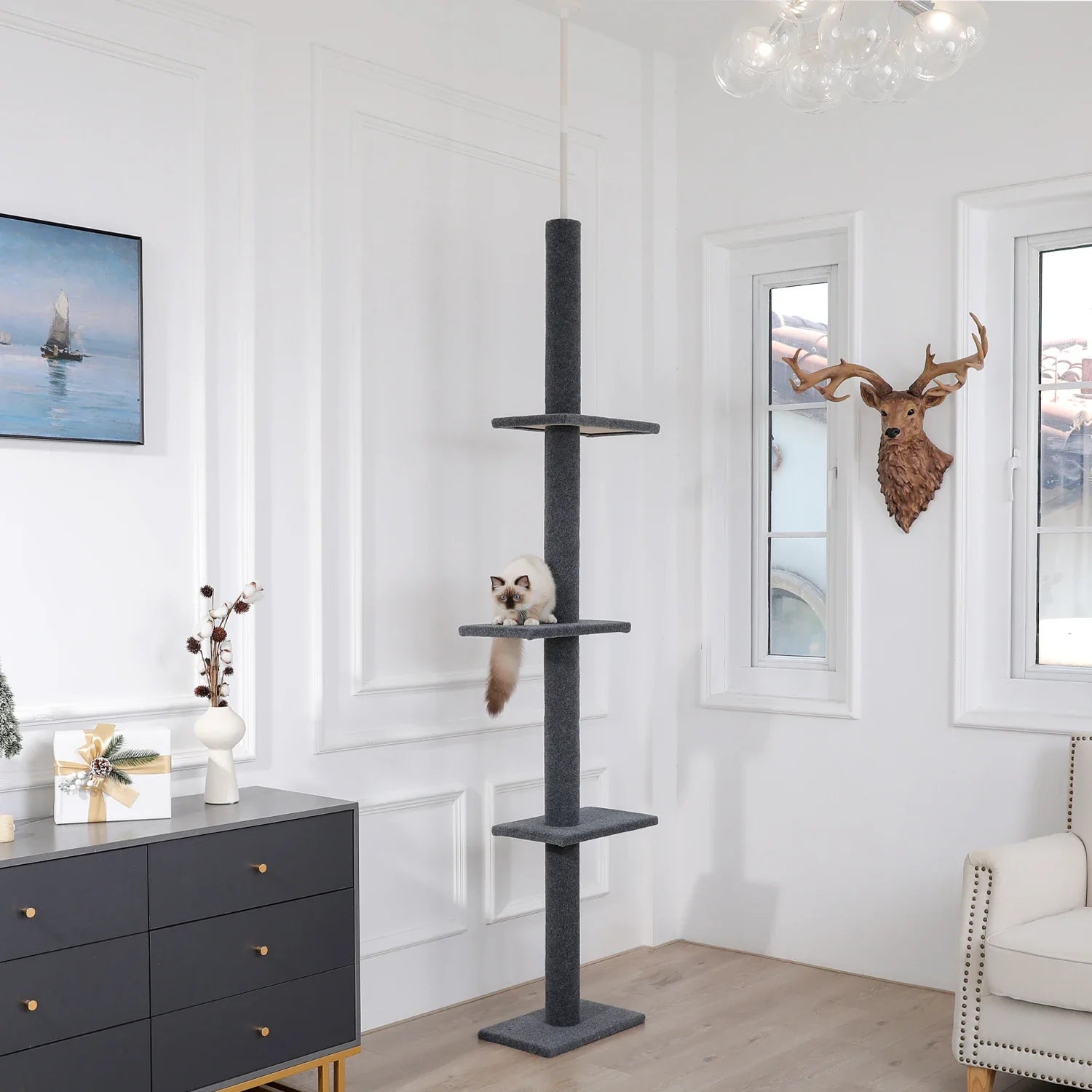 Arbre à chat poteau d'escalade