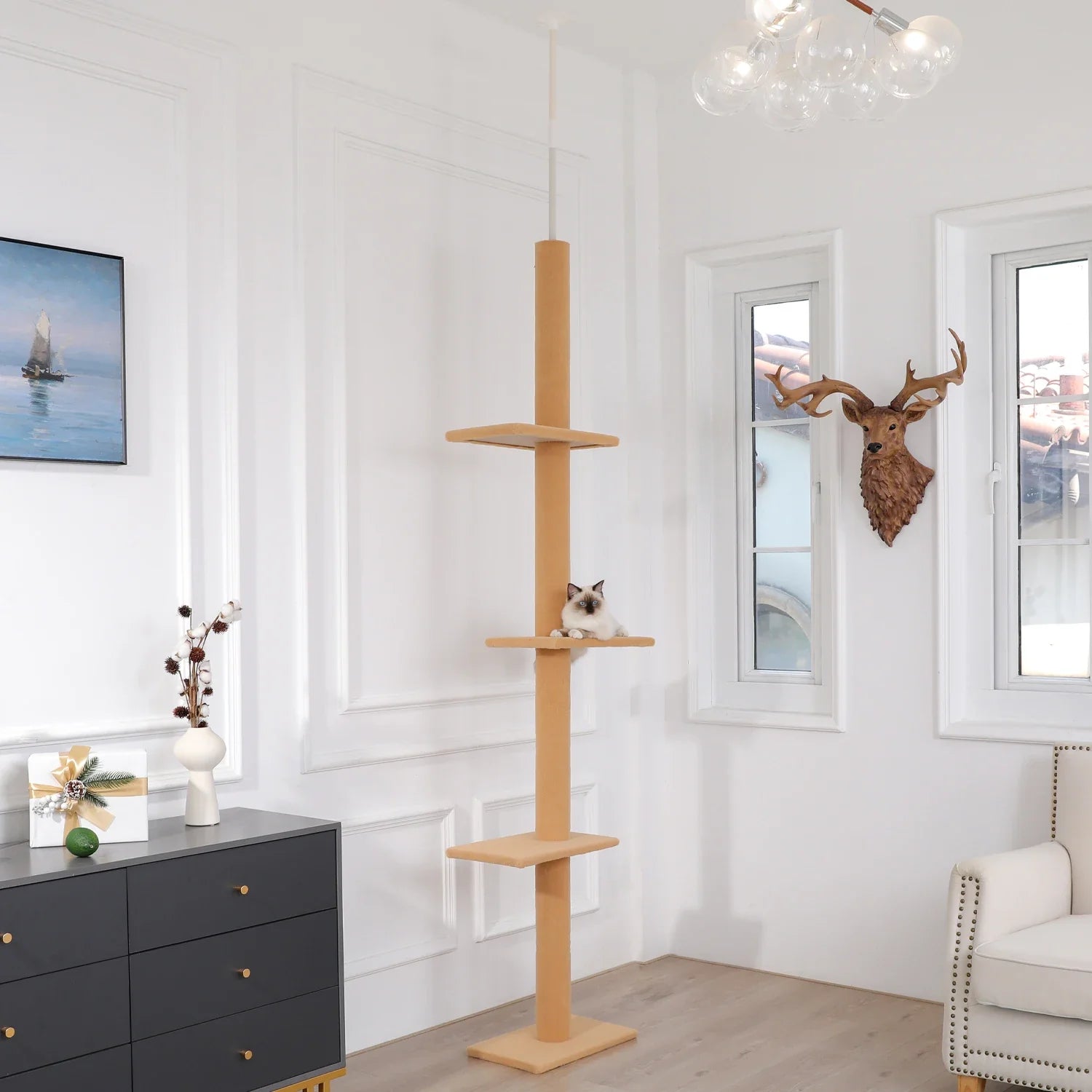 Arbre à chat poteau d'escalade