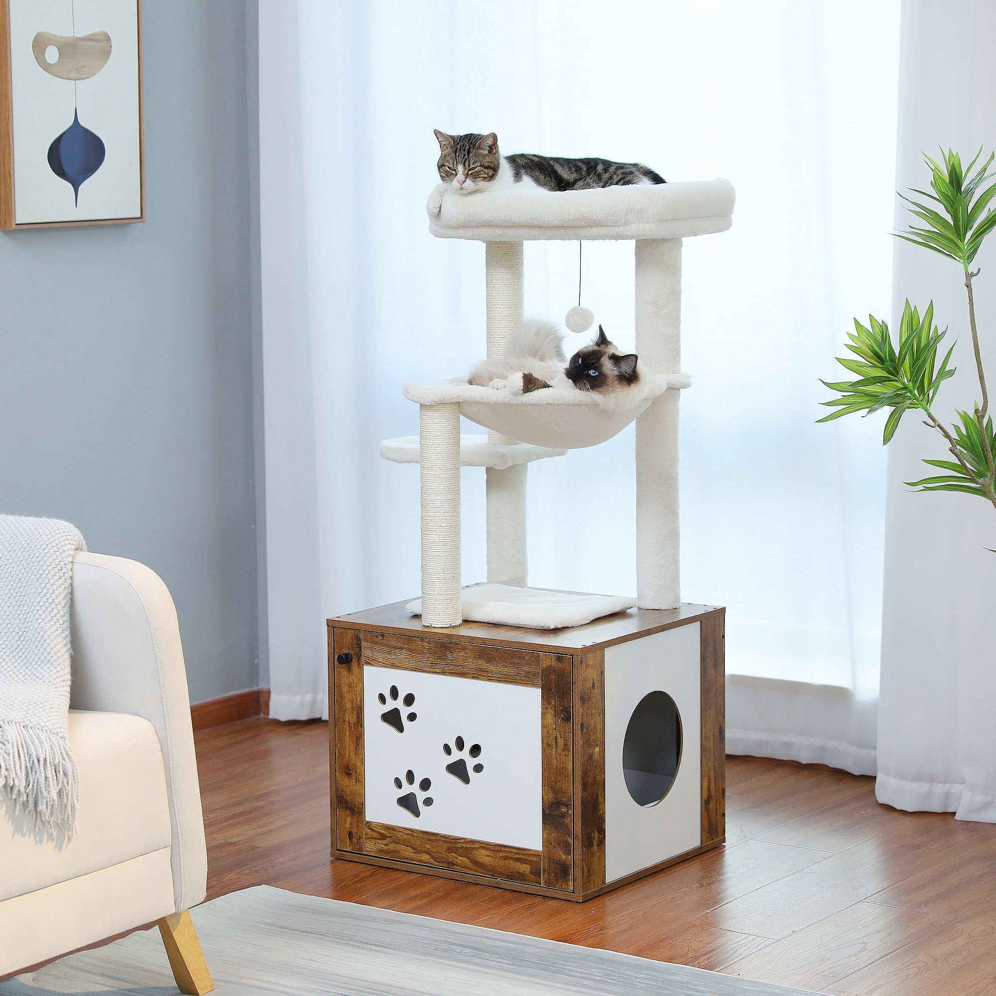 Arbre à chat en bois - Mon repos