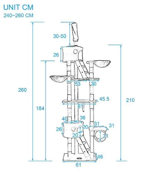 Arbre à chat 2 mètres à 2m60 - Jungle Urbaine