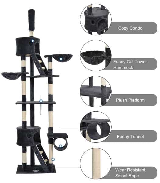 Arbre à chat 2 mètres à 2m60 - Jungle Urbaine