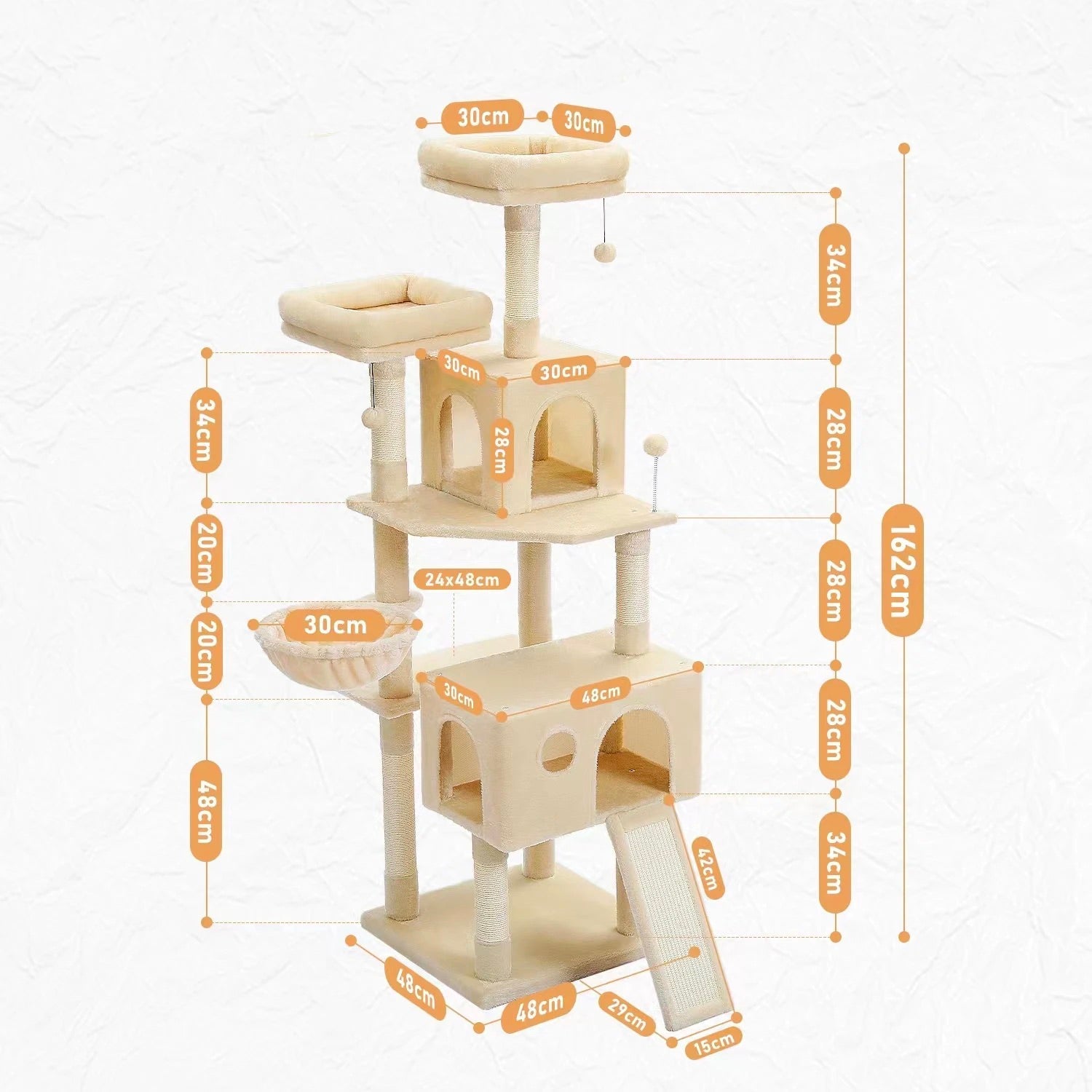 Grand arbre à chat multi cabanes