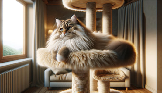 chat dans un arbre à chat propre