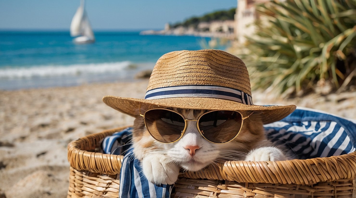 chat en vacances