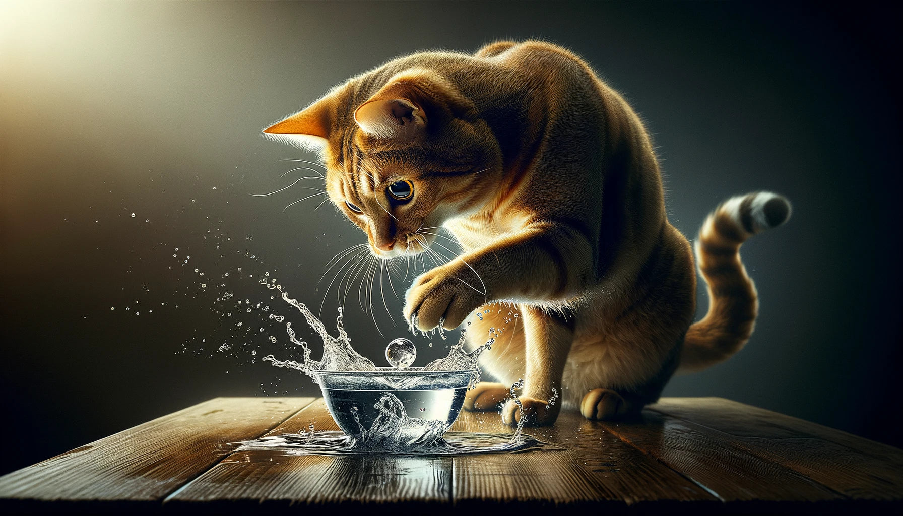 chat renverse gamelle d'eau