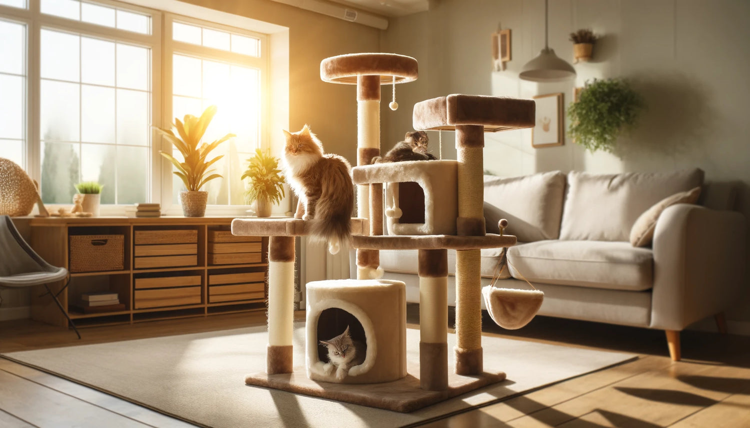 arbre à chat dans un interieur design