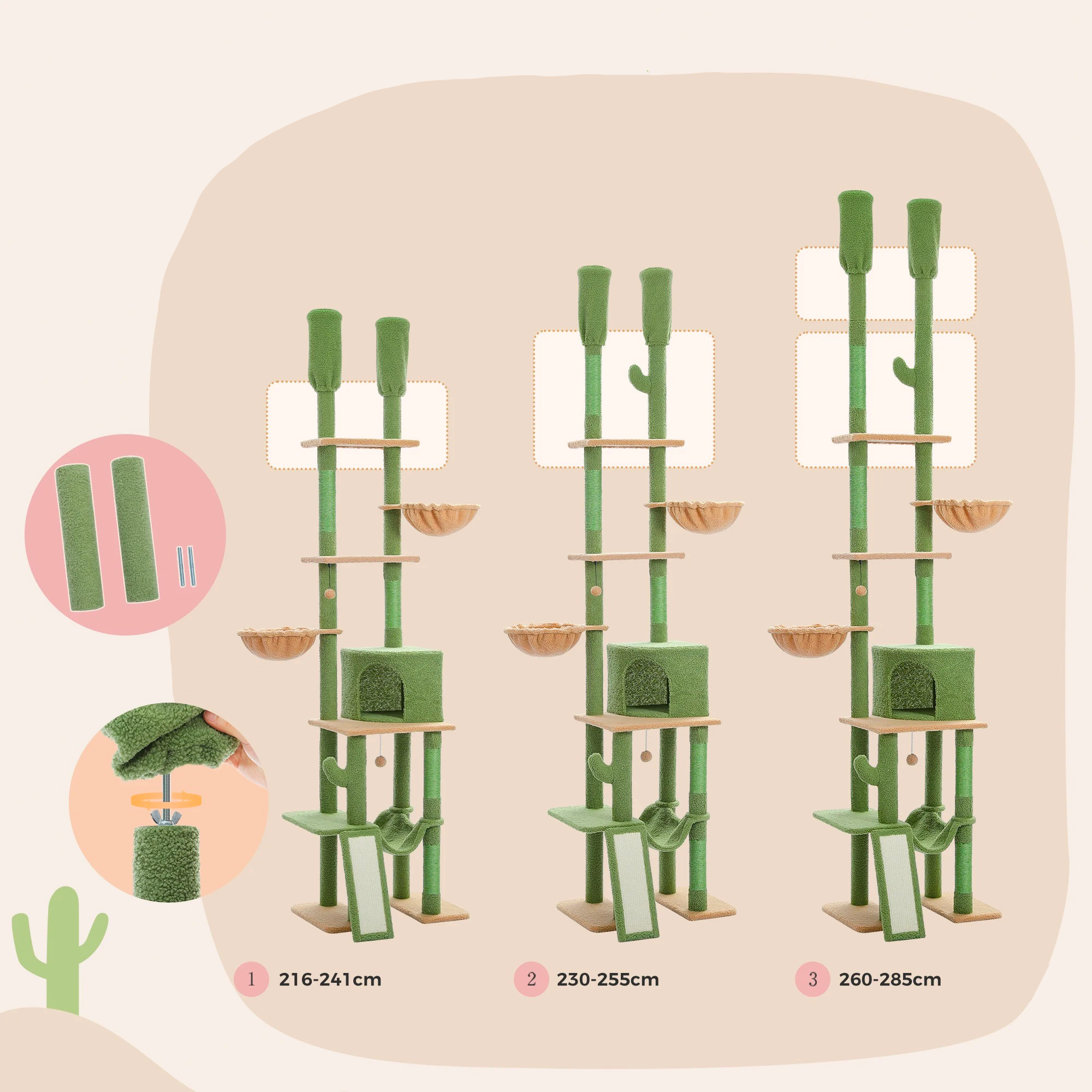 Grand arbre à chat plafond Cactus